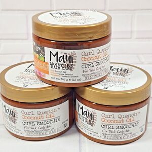 lot of 3 Maui Moisture Curl Quench + Coconut Oil Hydrating Curl Smoothie 12 Oz